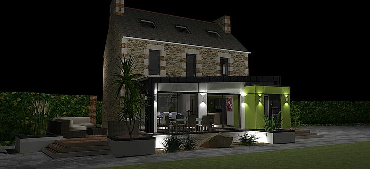 Entreprise tous corps d'état rénovation extension agencement aménagement 3D plans Côtes d'Armor Saint Brieuc